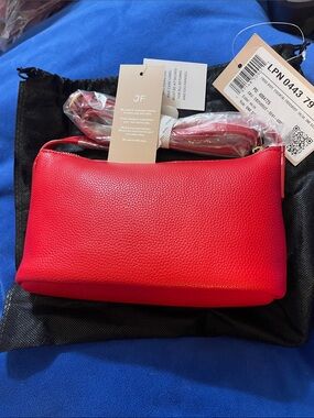 JustFab Red Pebbled Crossbody Purse